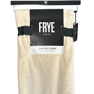 FRYE Silky Soft Throw Blanket Ivory Cream 50 x 70 Plush Polyester New With Tags